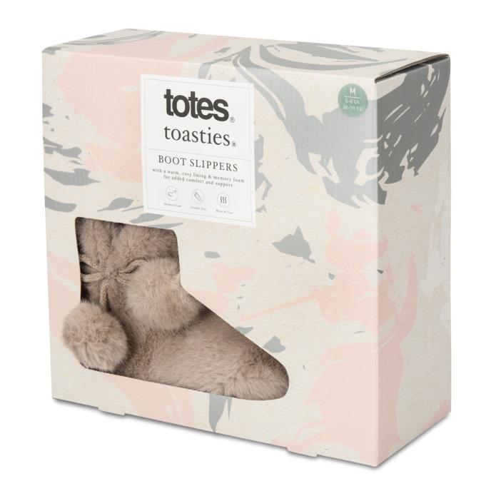 totes toasties® Ladies Faux Fur Boot Slippers Oat Extra Image 1